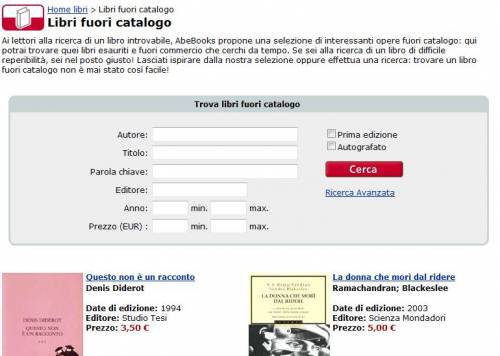 AbeBooks: i libri fuori catalogo e low cost