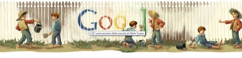 Il Doodle di Google dedicato a Mark Twain