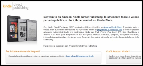 schermata kindle direct publishing