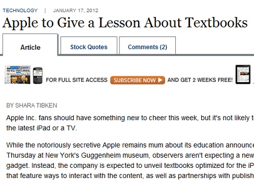 Apple renderà i libri scolastici digitali? 