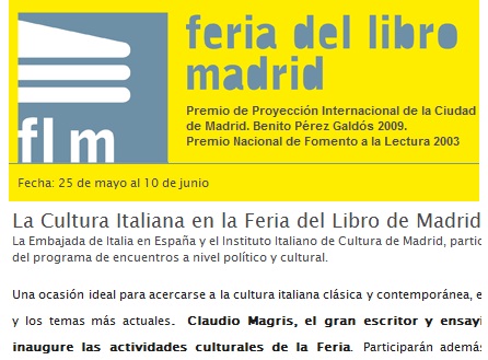 Italia ospite d'onore alla Fiera del Libro di Madrid