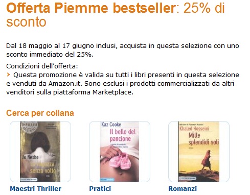 Libri Piemme: 25% di sconto su tutti i cataloghi