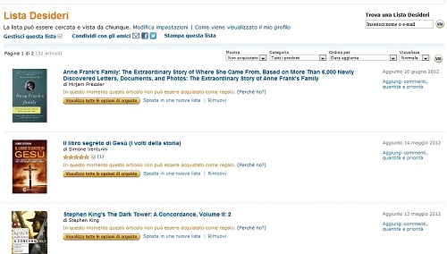 L'utilità della "lista desideri" di libri ed ebook